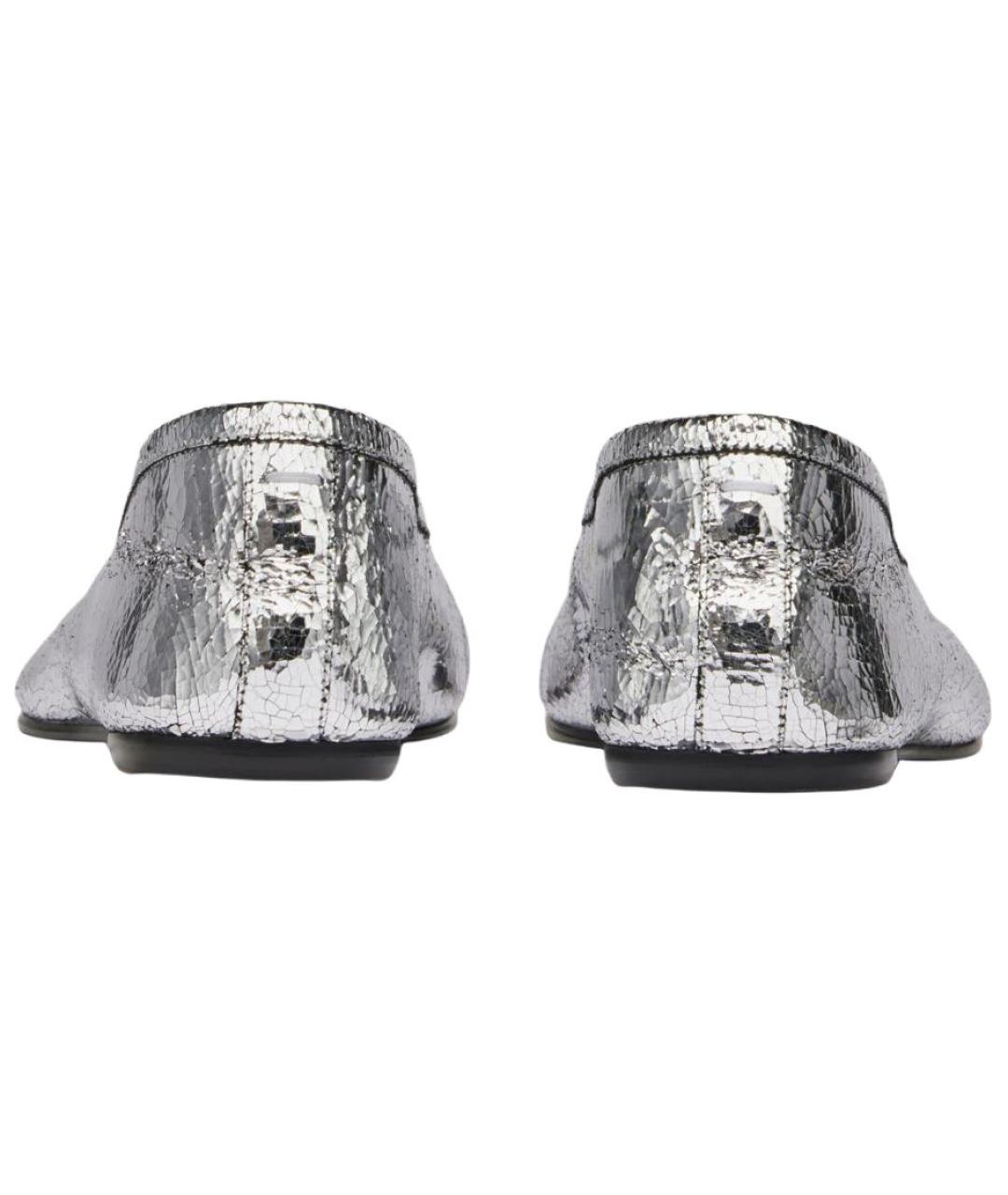 MAISON MARGIELA Серебряные кожаные балетки, фото 6