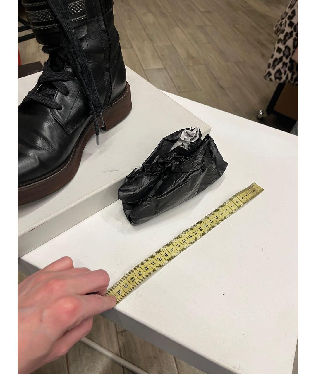 BRUNELLO CUCINELLI Черные кожаные ботинки, фото 2