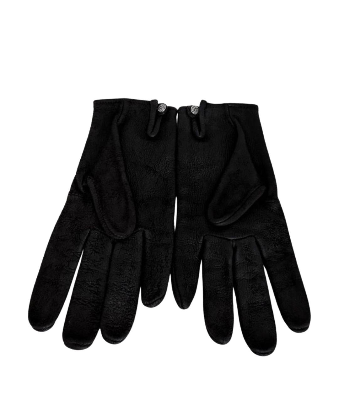 CHROME HEARTS Черные кожаные перчатки, фото 1