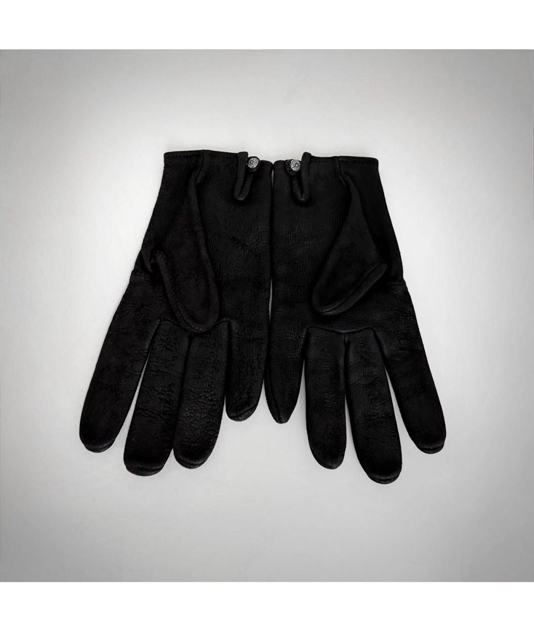CHROME HEARTS Черные кожаные перчатки, фото 5