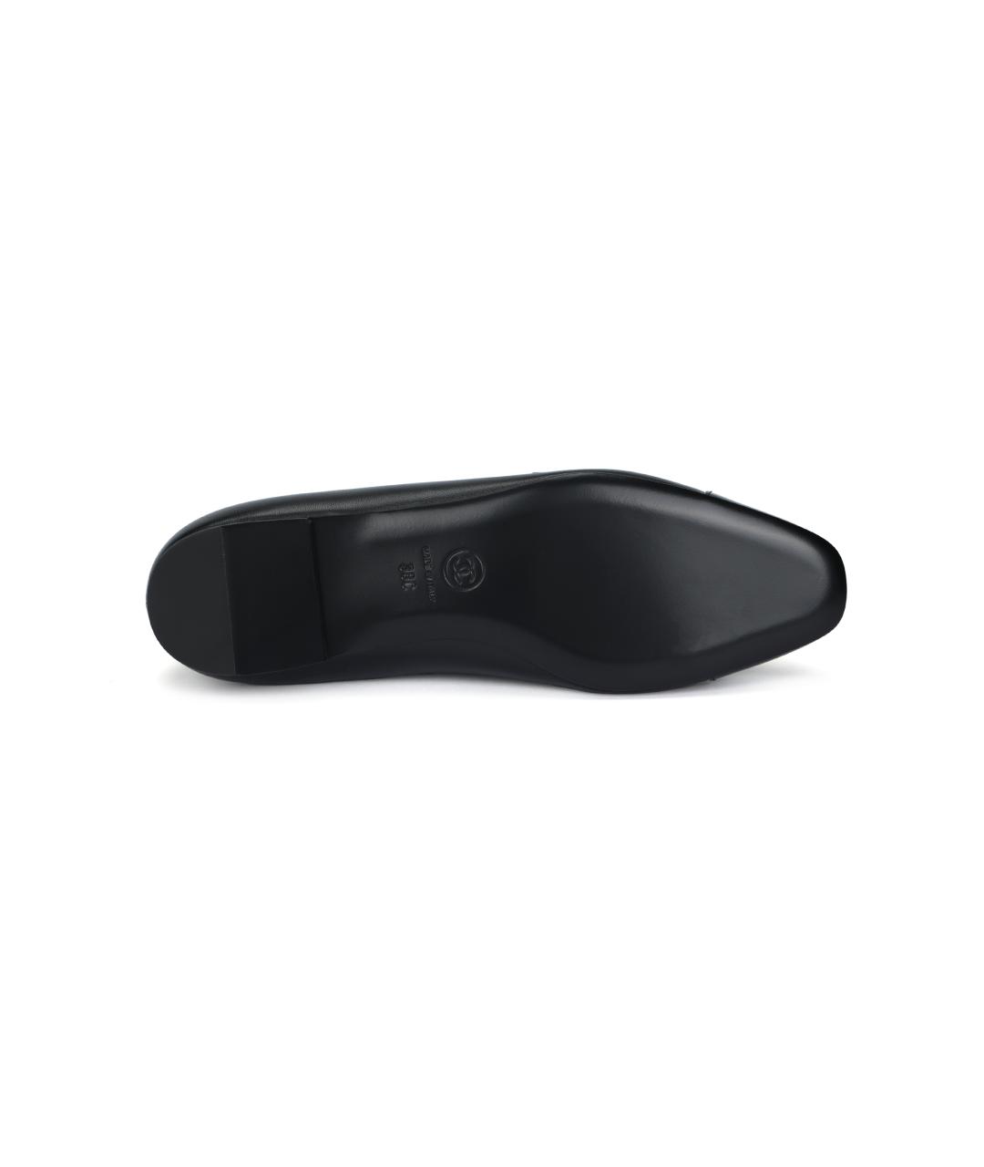 CHANEL Черные кожаные балетки, фото 5