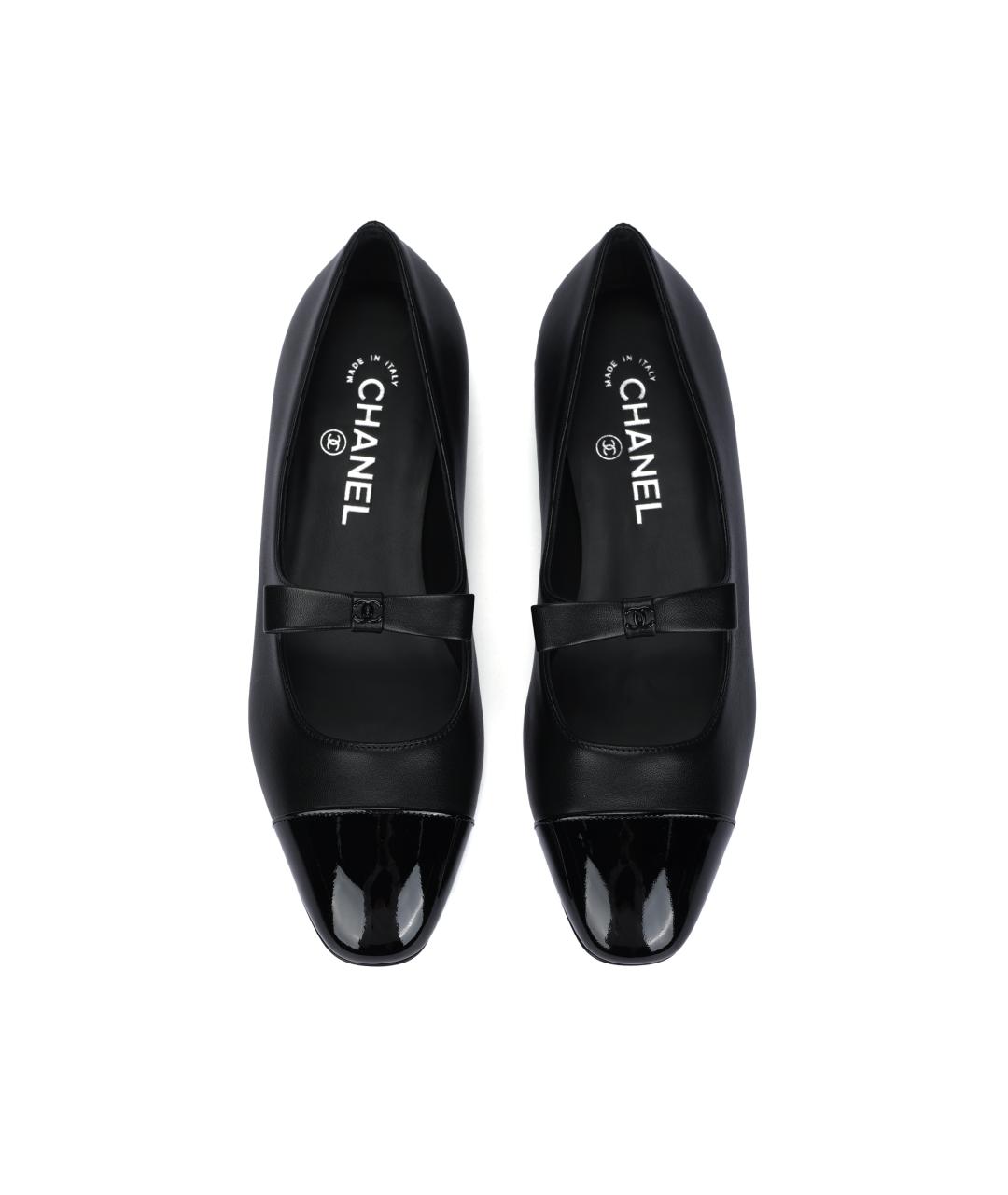 CHANEL Черные кожаные балетки, фото 3