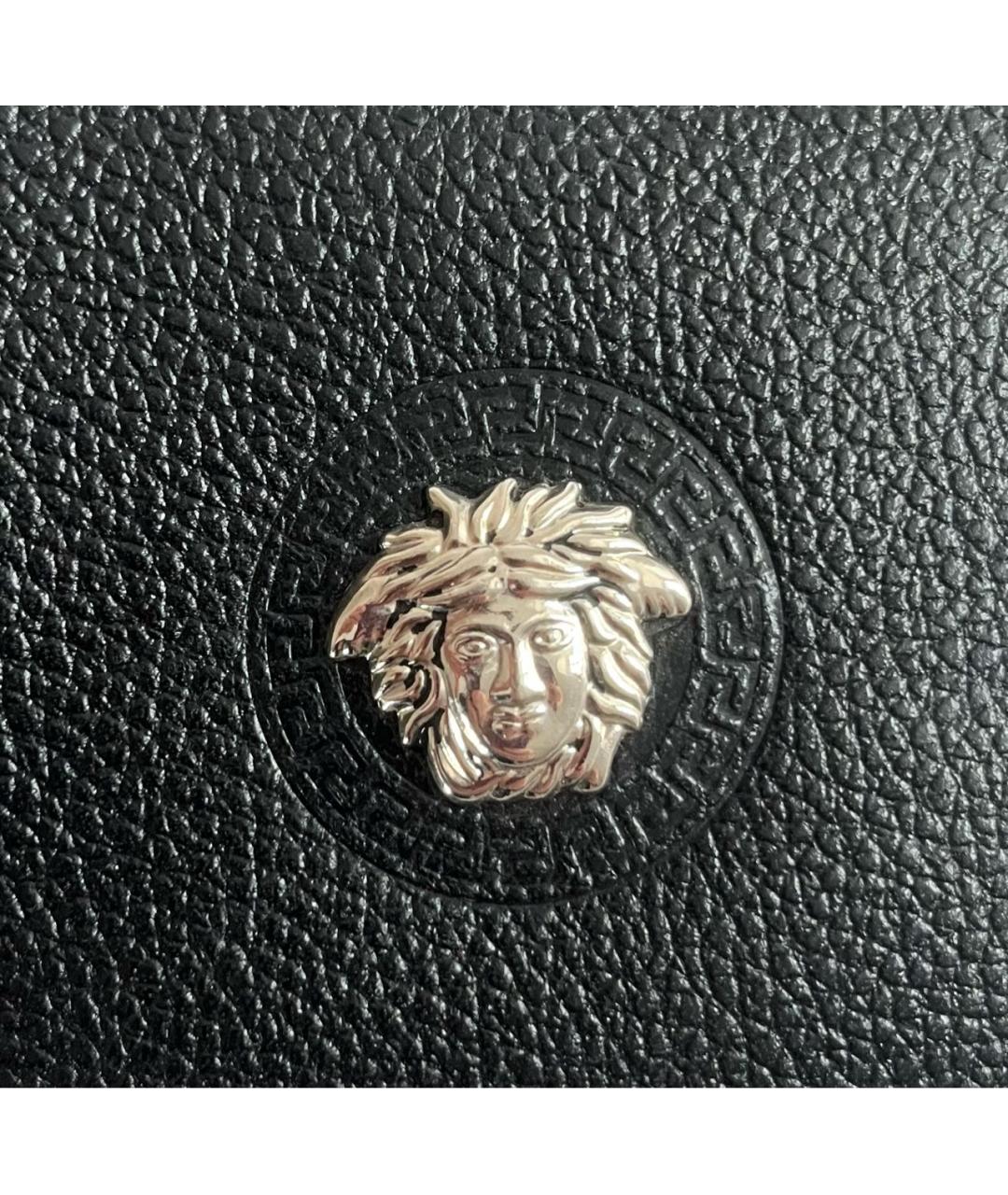 VERSACE Черный кожаный кошелек, фото 6
