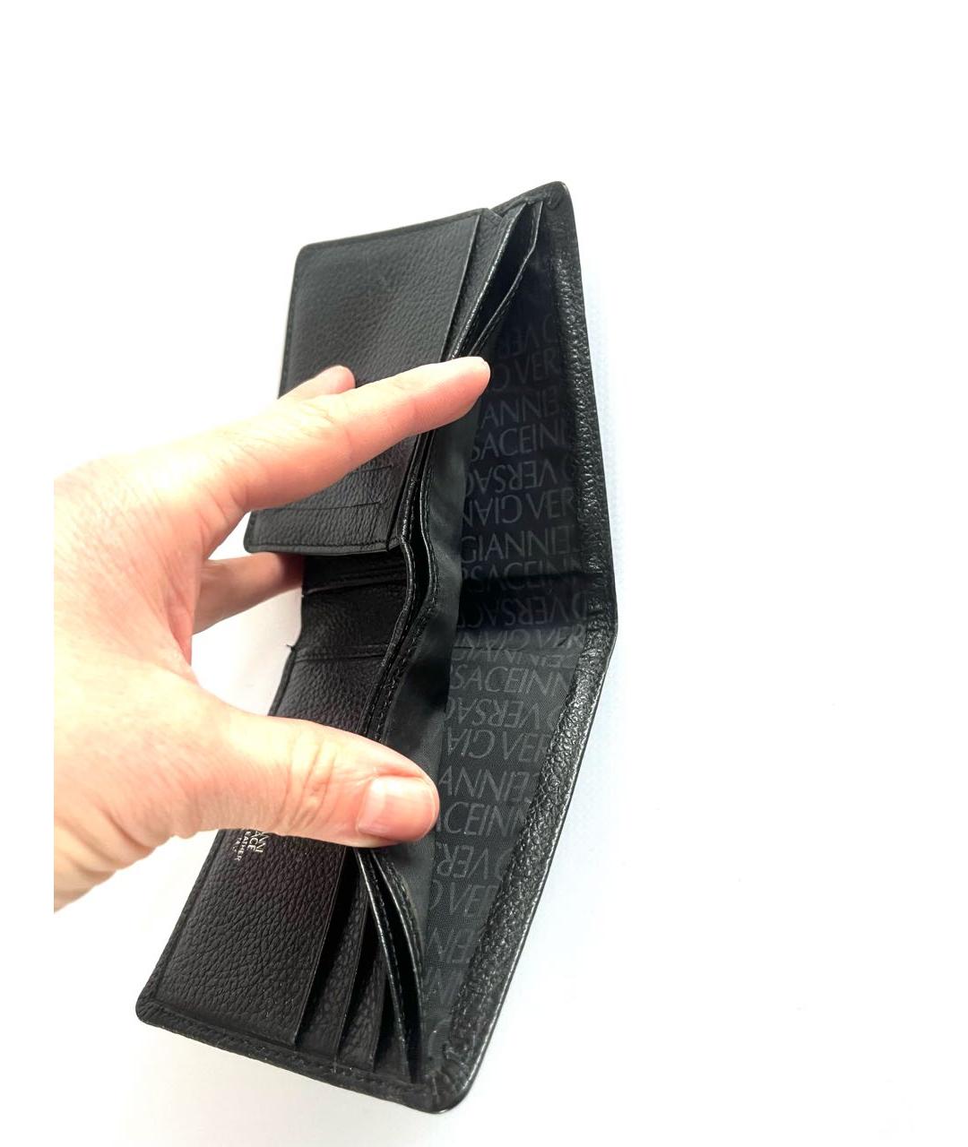 VERSACE Черный кожаный кошелек, фото 5