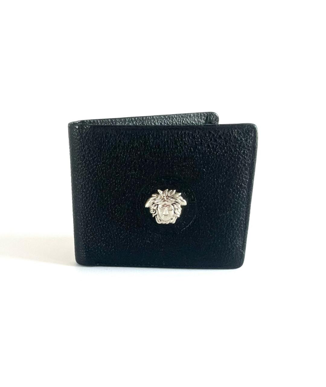 VERSACE Черный кожаный кошелек, фото 7