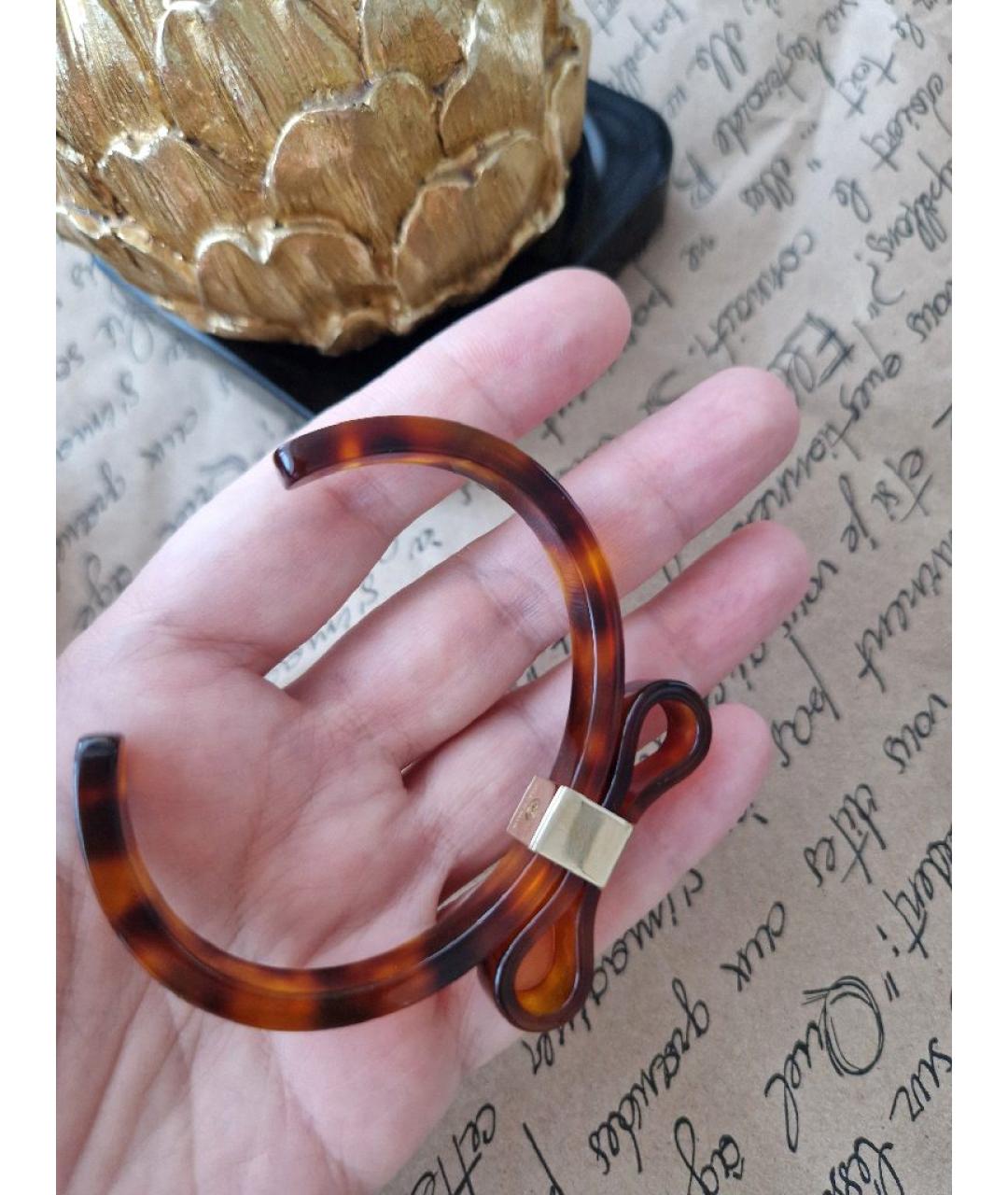 PRADA Коричневый пластиковый браслет, фото 6