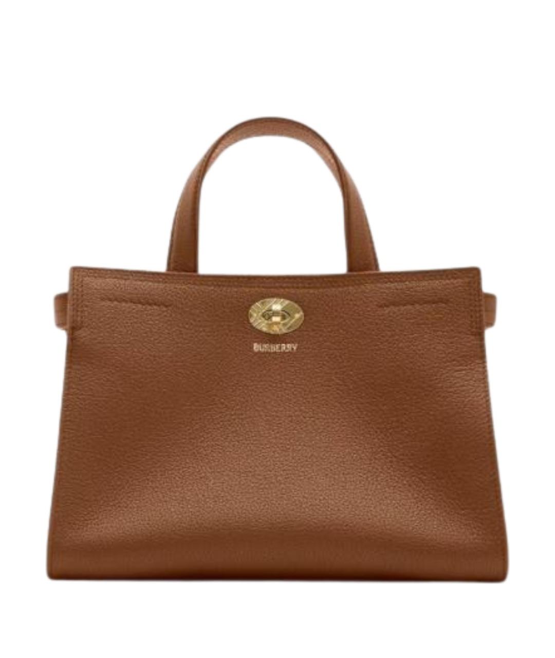 BURBERRY Коричневая кожаная сумка тоут, фото 1