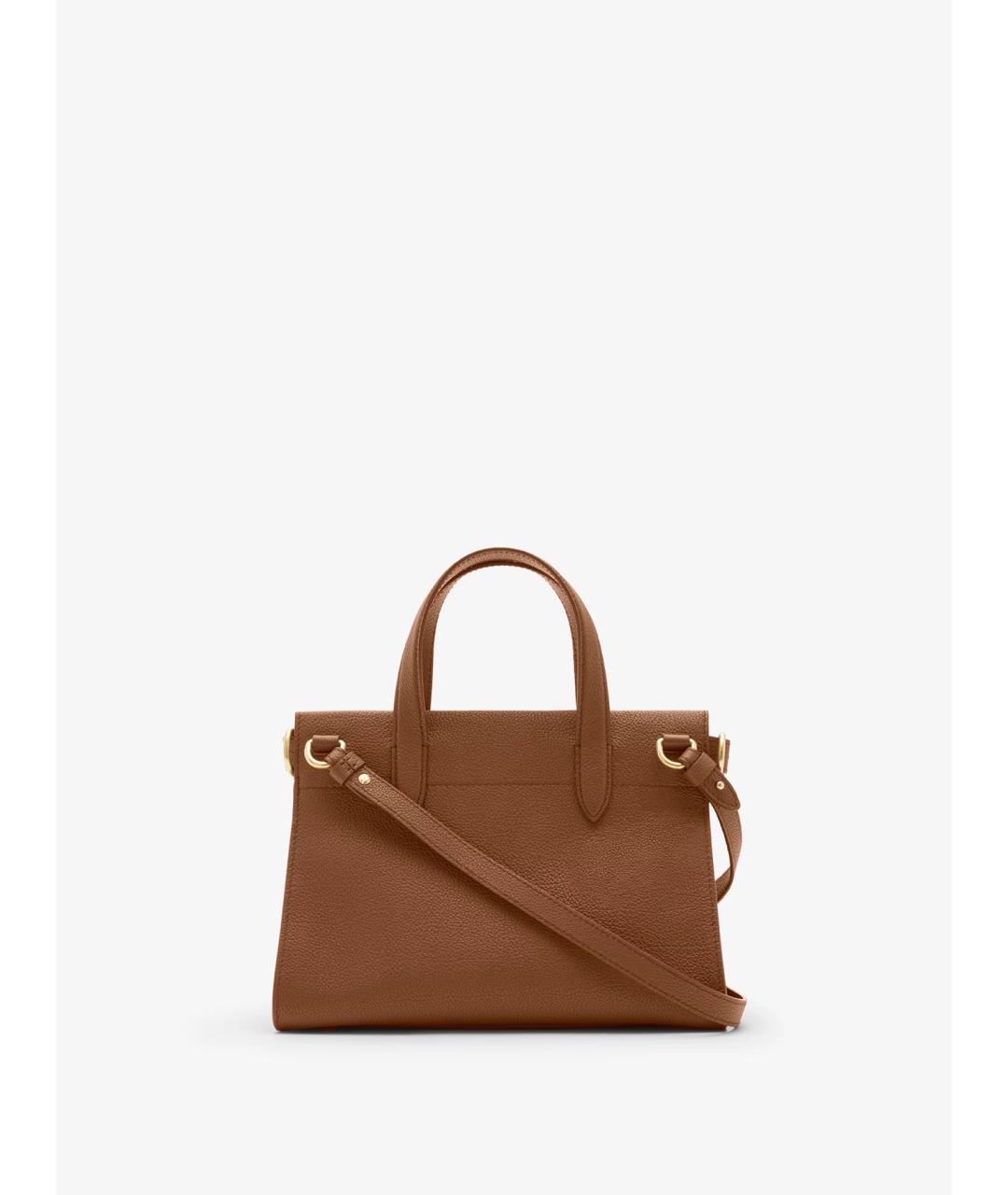 BURBERRY Коричневая кожаная сумка тоут, фото 5