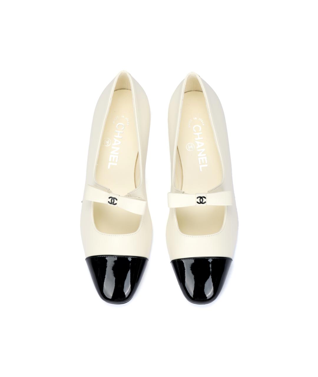 CHANEL Белые кожаные балетки, фото 2