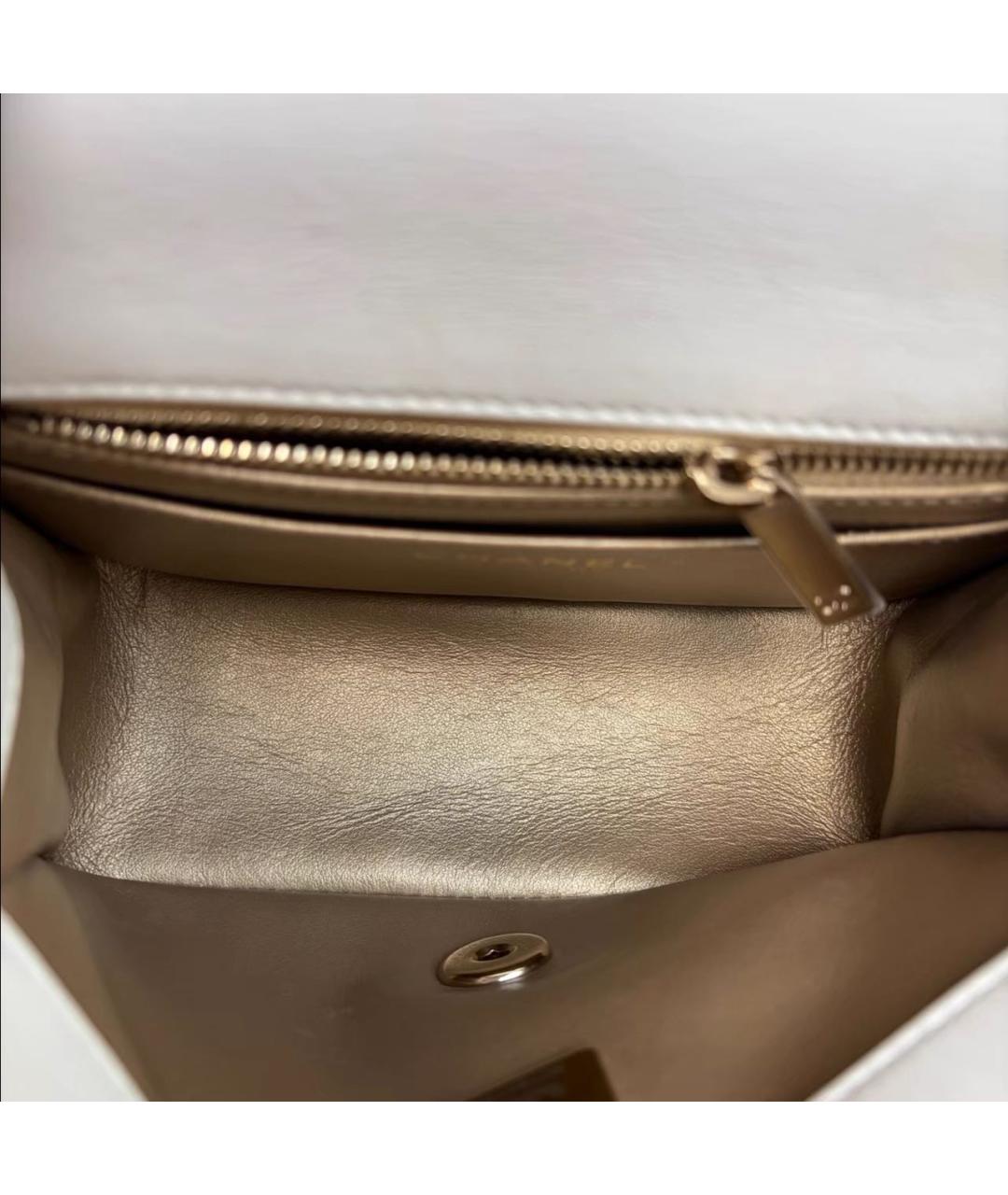 CHANEL Белая кожаная сумка через плечо, фото 8