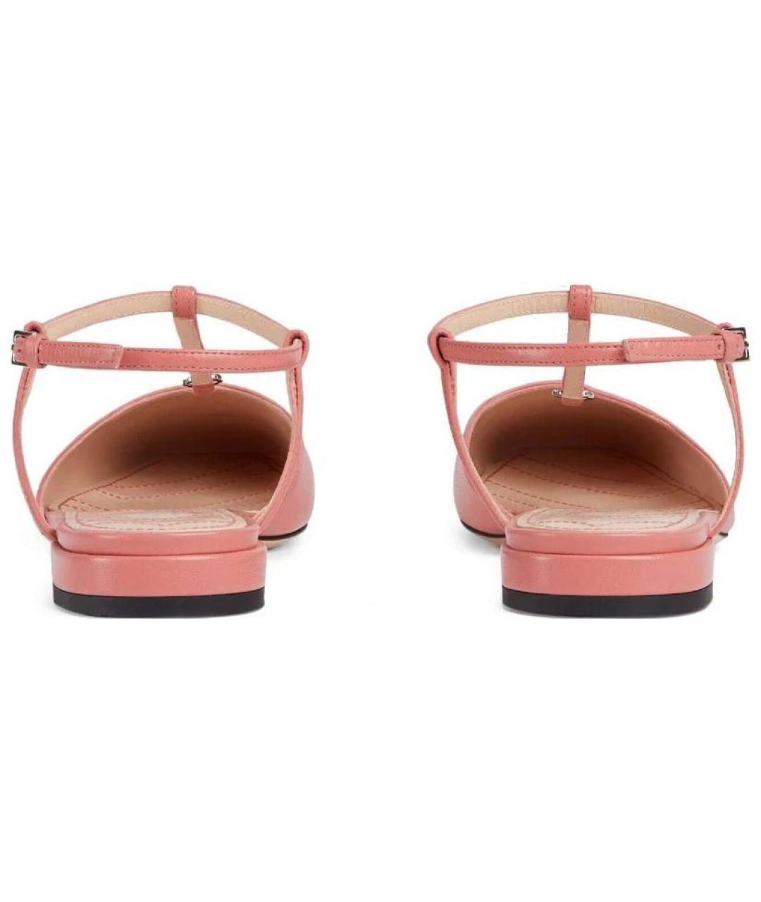 GUCCI Розовые кожаные сандалии, фото 5