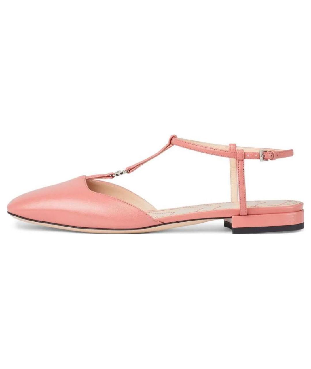 GUCCI Розовые кожаные сандалии, фото 2