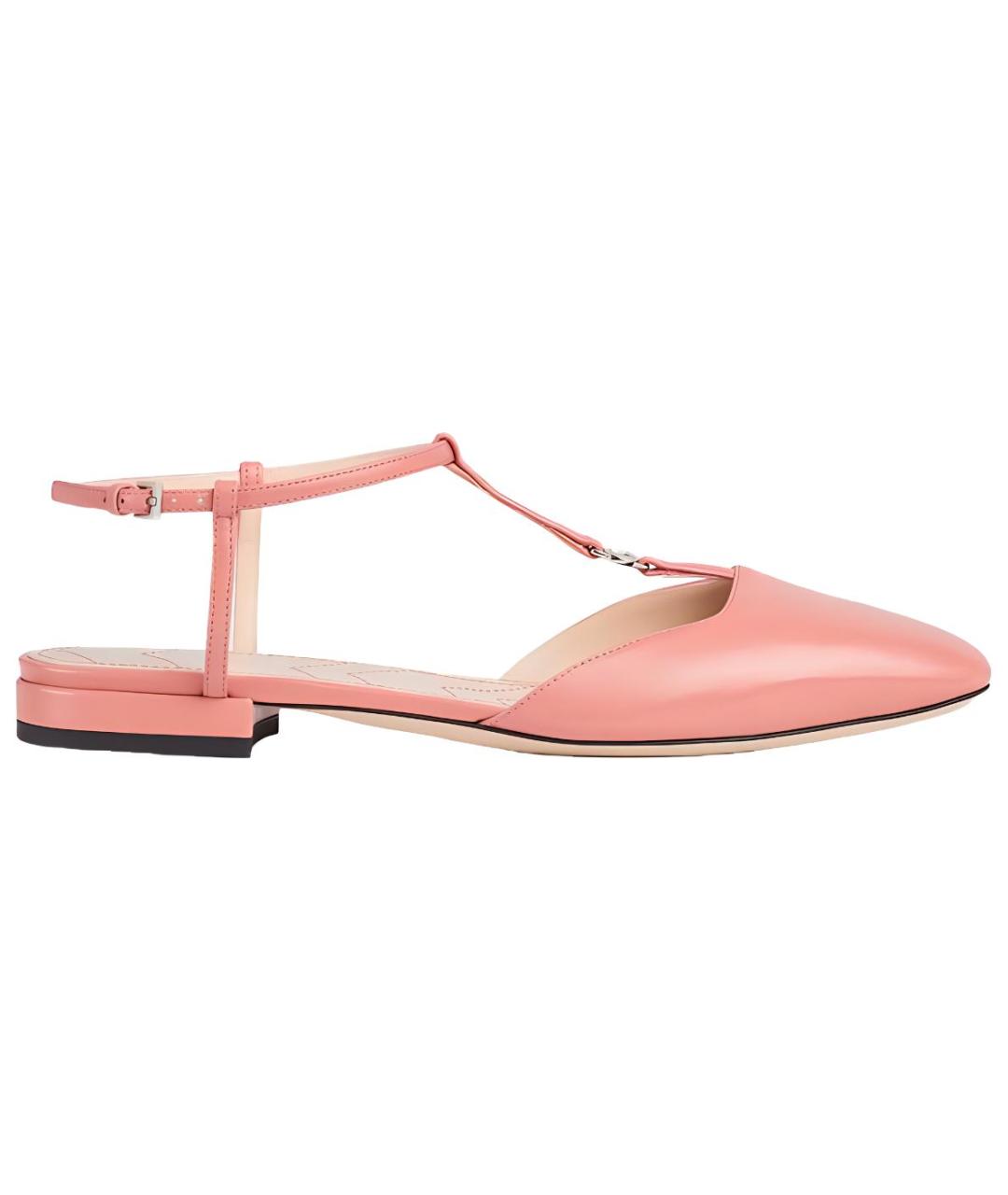 GUCCI Розовые кожаные сандалии, фото 7