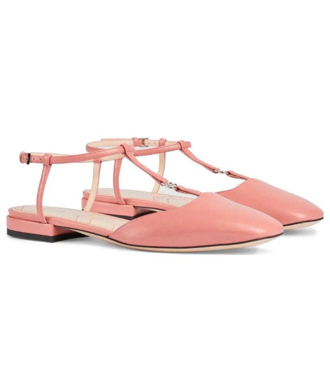 GUCCI Розовые кожаные сандалии, фото 3