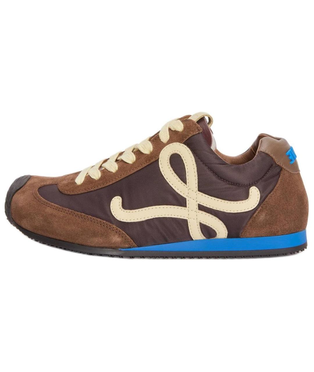 LOEWE Коричневые замшевые низкие кроссовки / кеды, фото 2