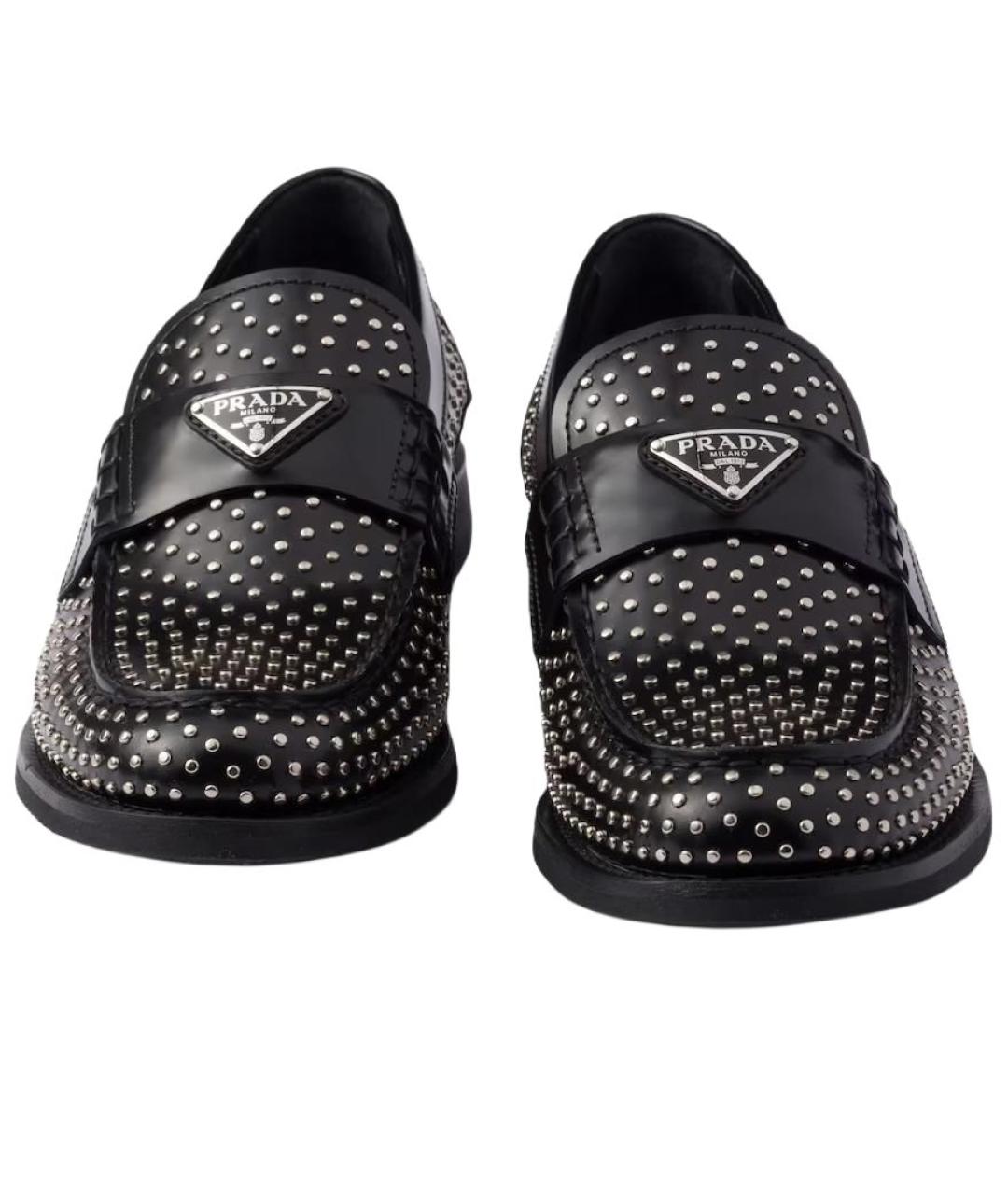 PRADA Черные кожаные лоферы, фото 5
