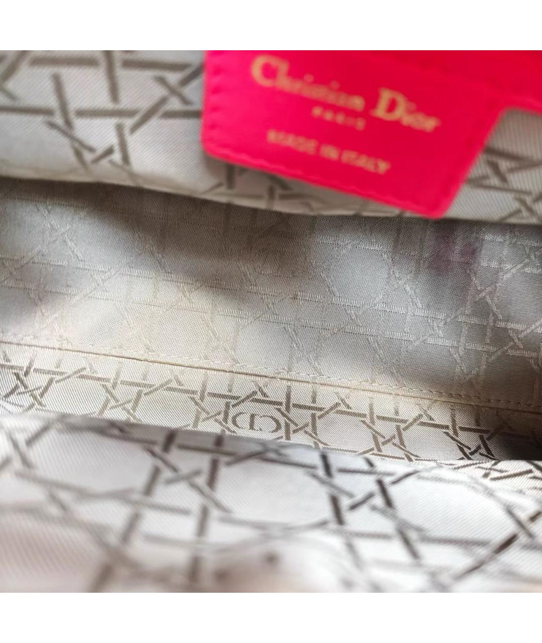 CHRISTIAN DIOR Фуксия кожаная сумка с короткими ручками, фото 7