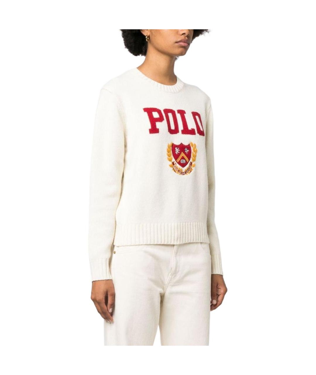 POLO RALPH LAUREN Белый шерстяной джемпер / свитер, фото 4