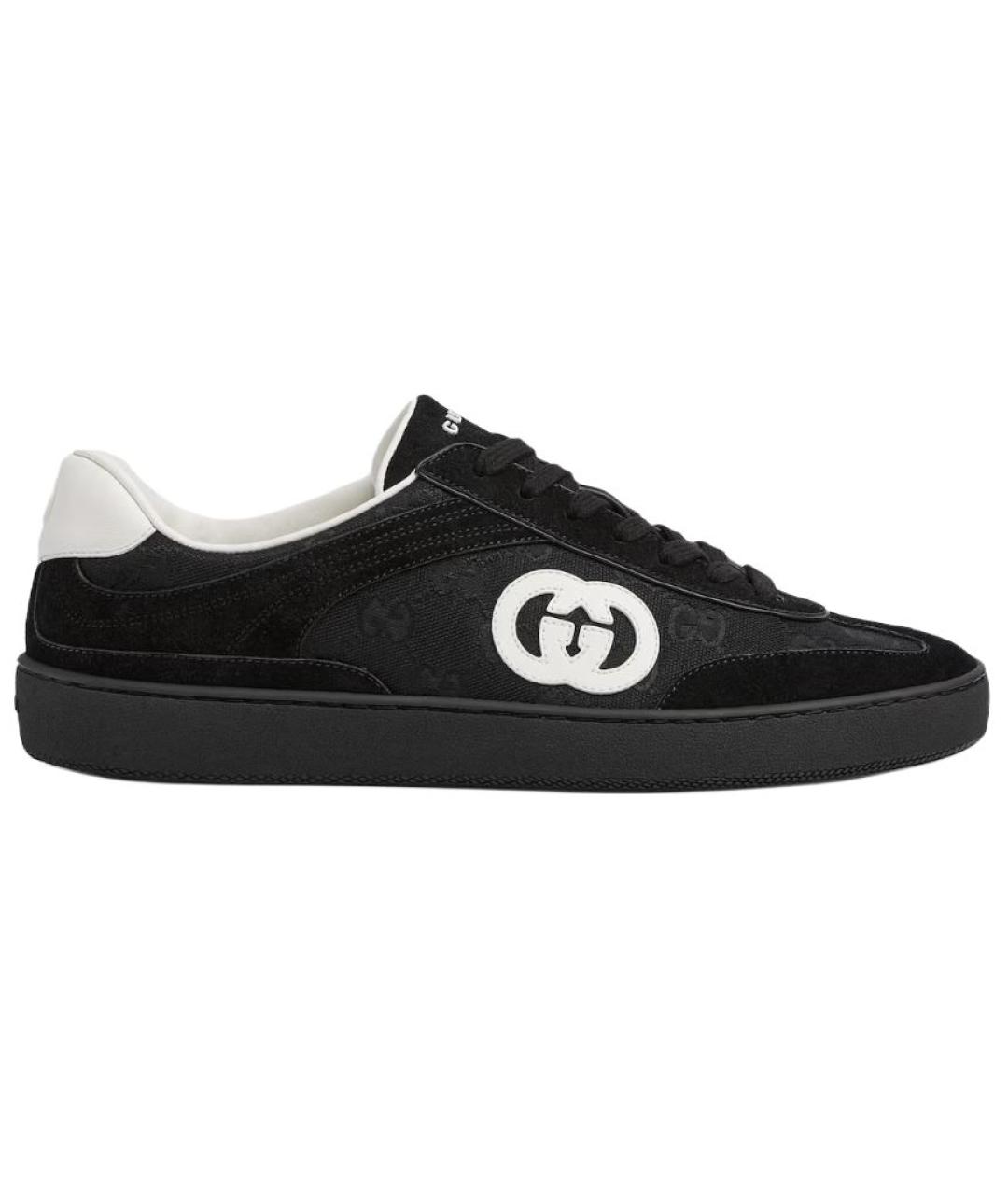 GUCCI Черные замшевые низкие кроссовки / кеды, фото 7