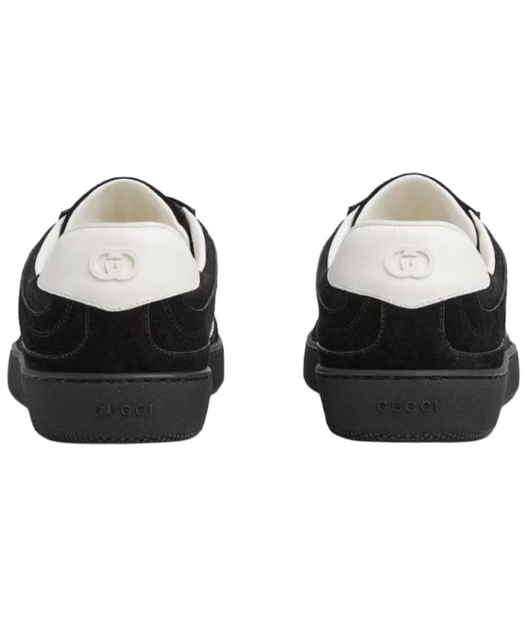 GUCCI Черные замшевые низкие кроссовки / кеды, фото 5