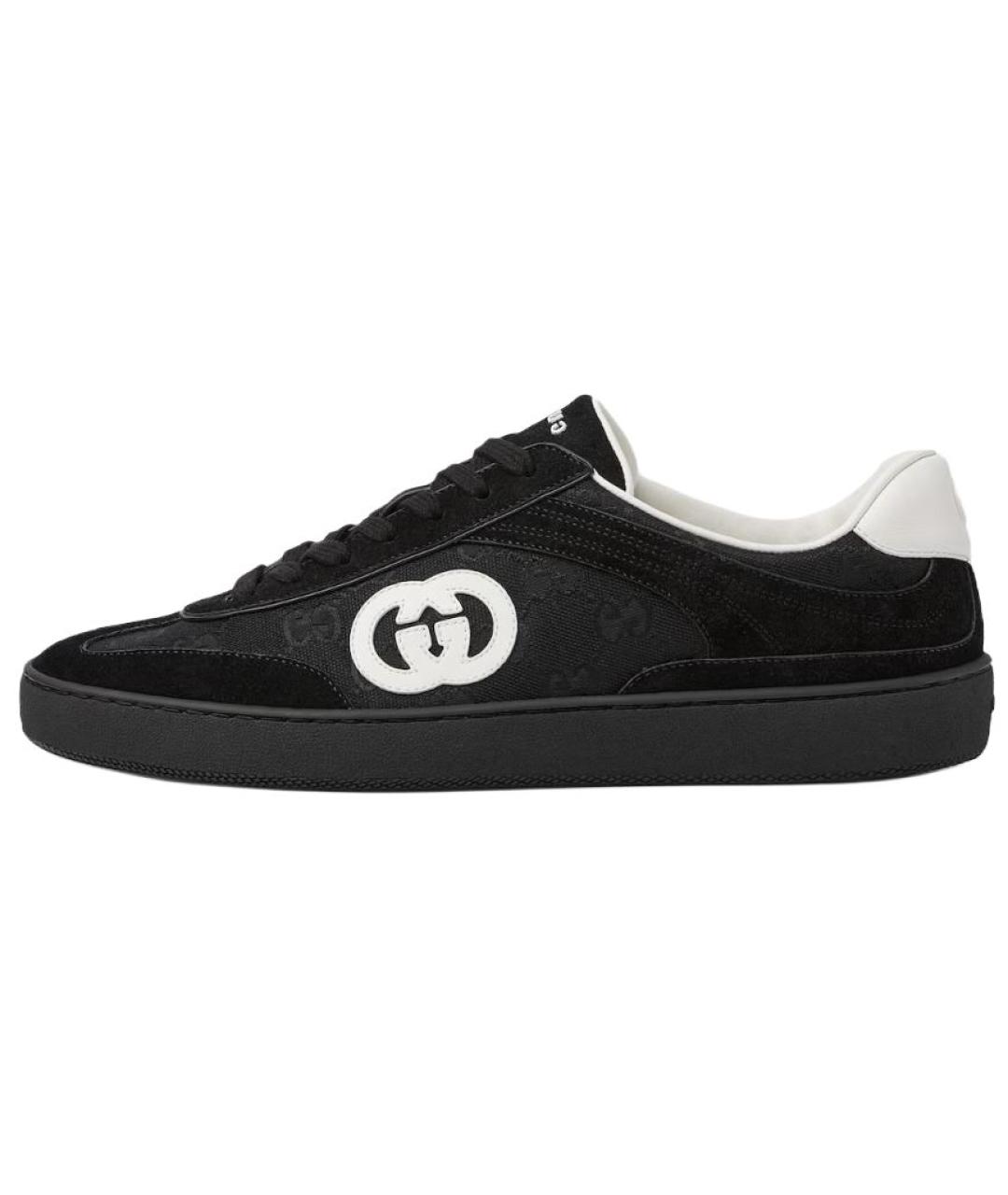 GUCCI Черные замшевые низкие кроссовки / кеды, фото 2