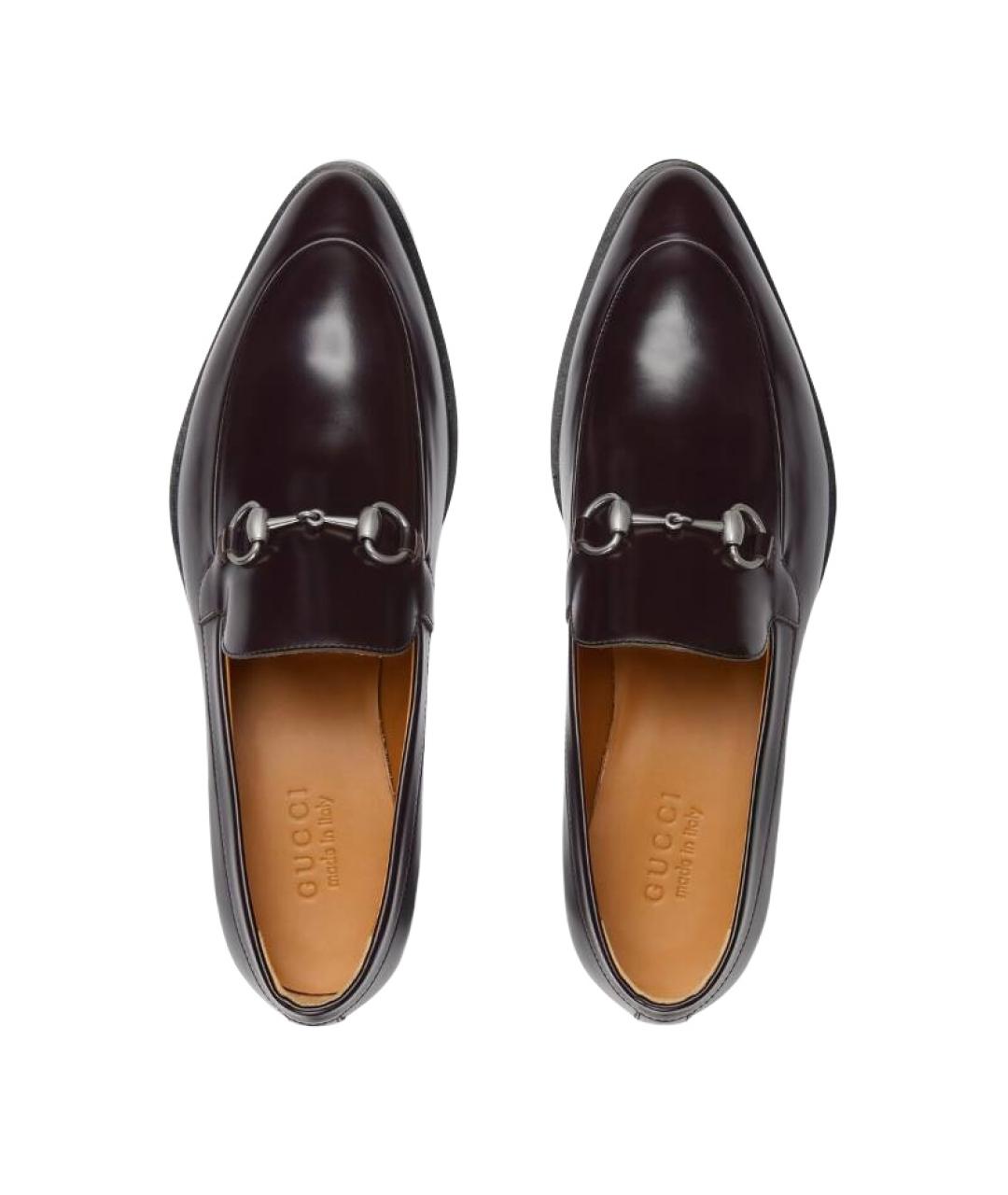GUCCI Коричневые кожаные лоферы, фото 4