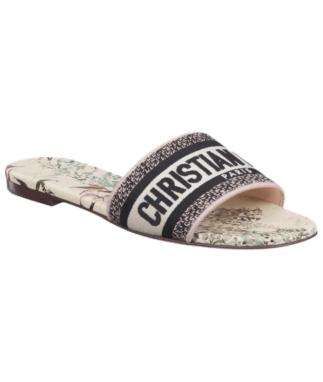 CHRISTIAN DIOR Мульти текстильные сандалии, фото 3