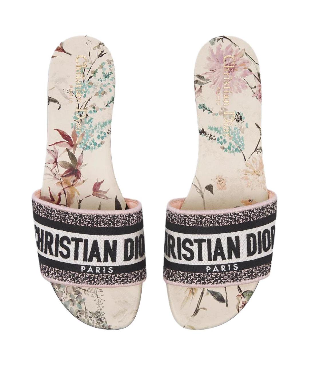 CHRISTIAN DIOR Мульти текстильные сандалии, фото 4