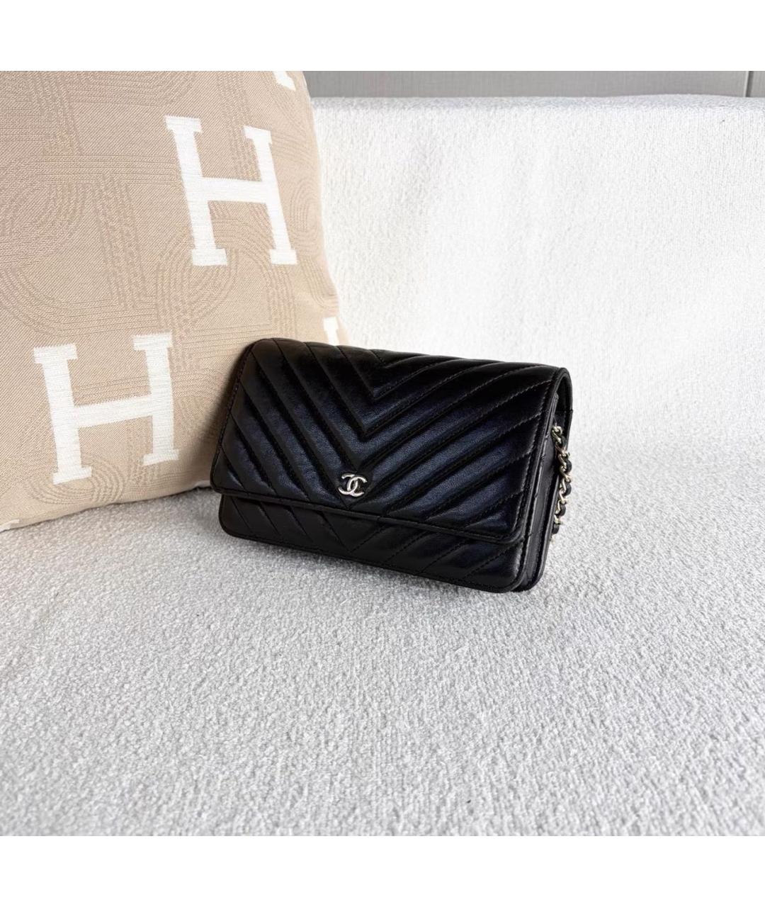 CHANEL Черная кожаная сумка через плечо, фото 3