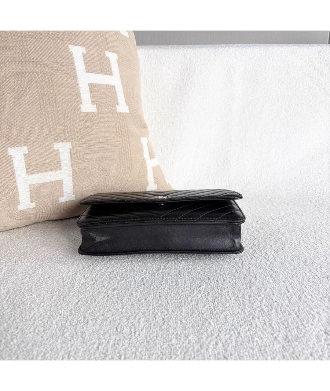 CHANEL Черная кожаная сумка через плечо, фото 4