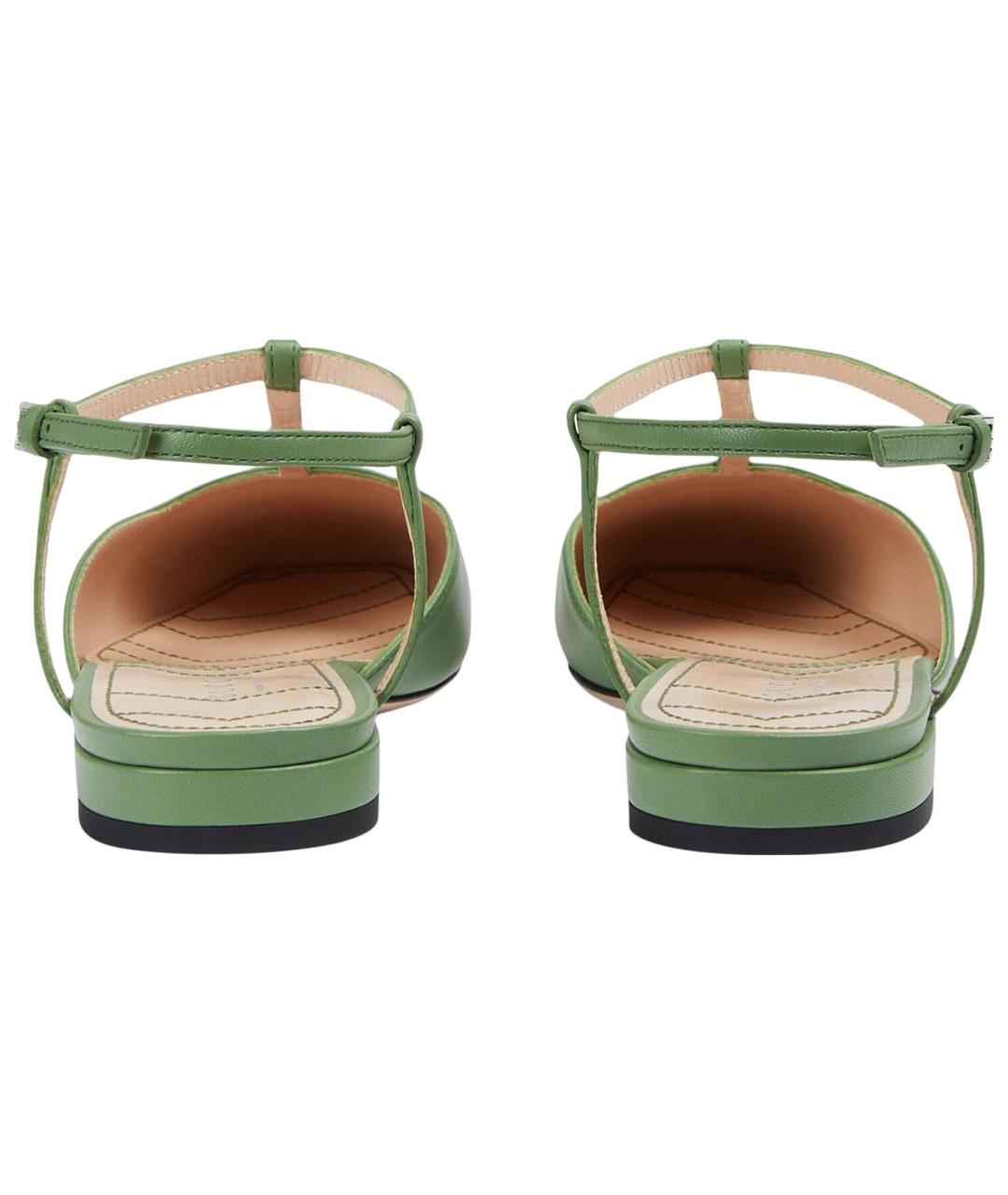 GUCCI Зеленые кожаные туфли, фото 5