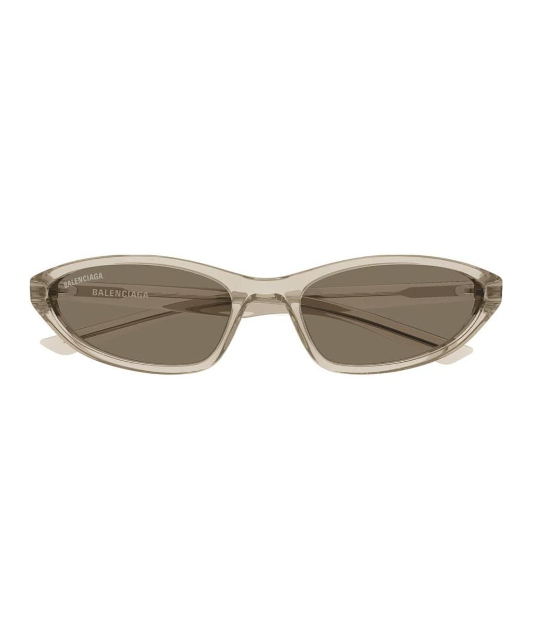 BALENCIAGA Коричневые деревянные солнцезащитные очки, фото 1