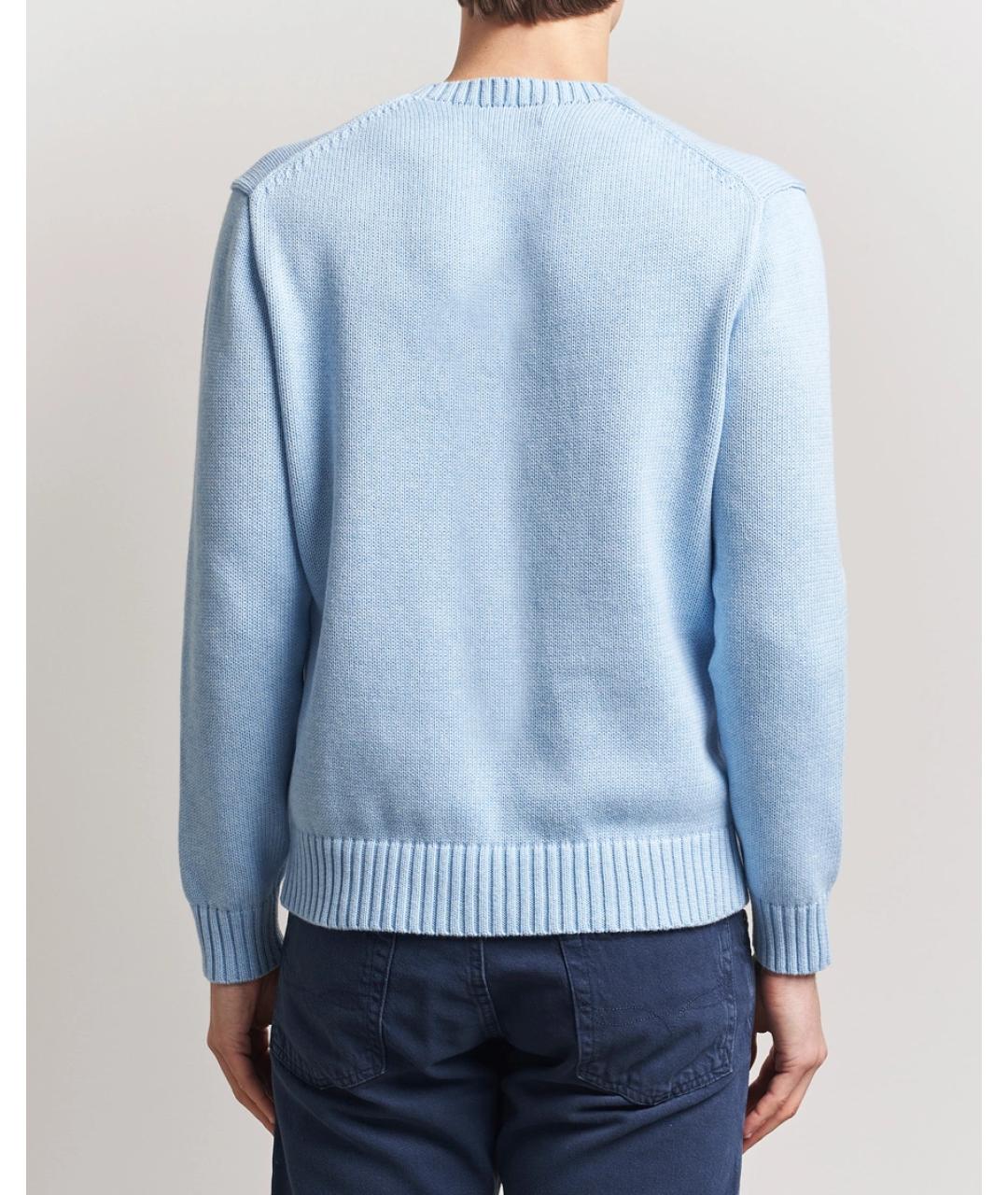 POLO RALPH LAUREN Голубой хлопковый джемпер / свитер, фото 4