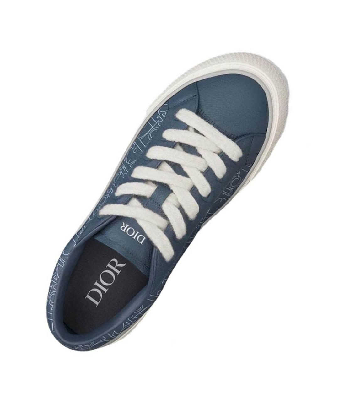 CHRISTIAN DIOR Темно-синие кожаные низкие кроссовки / кеды, фото 4