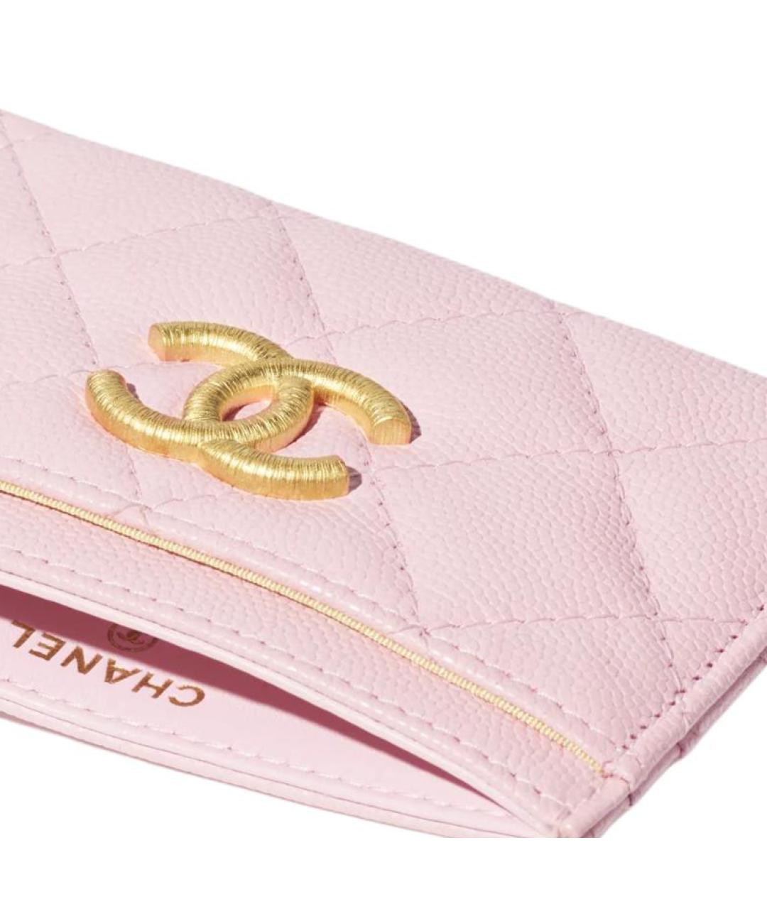 CHANEL Розовый кожаный кардхолдер, фото 3