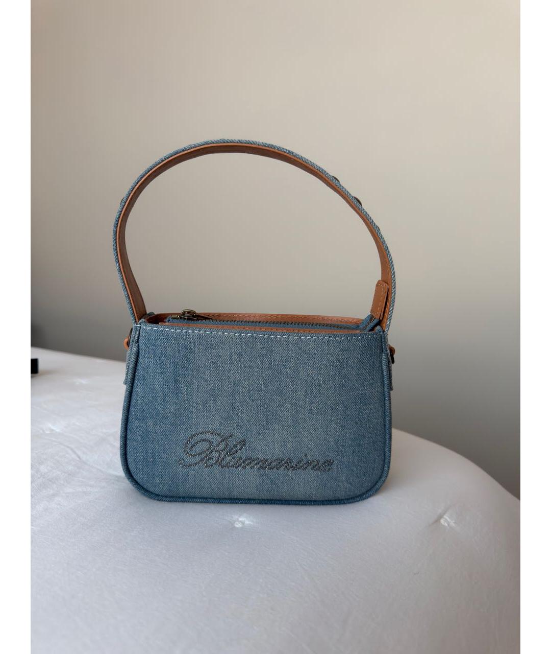 BLUMARINE Синяя деним сумка с короткими ручками, фото 2