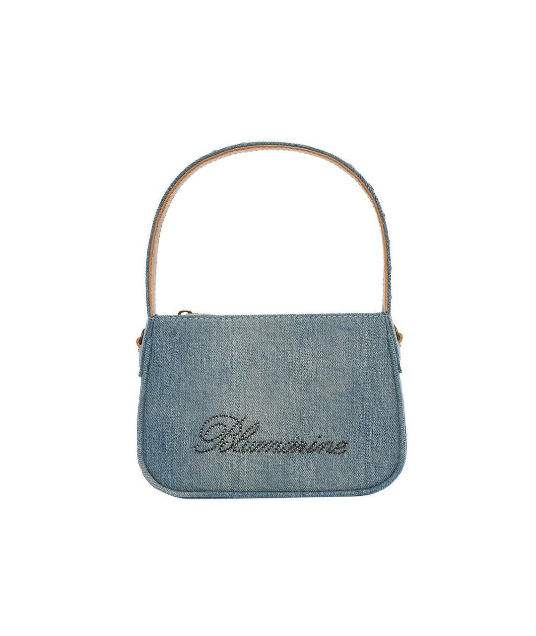 BLUMARINE Синяя деним сумка с короткими ручками, фото 7