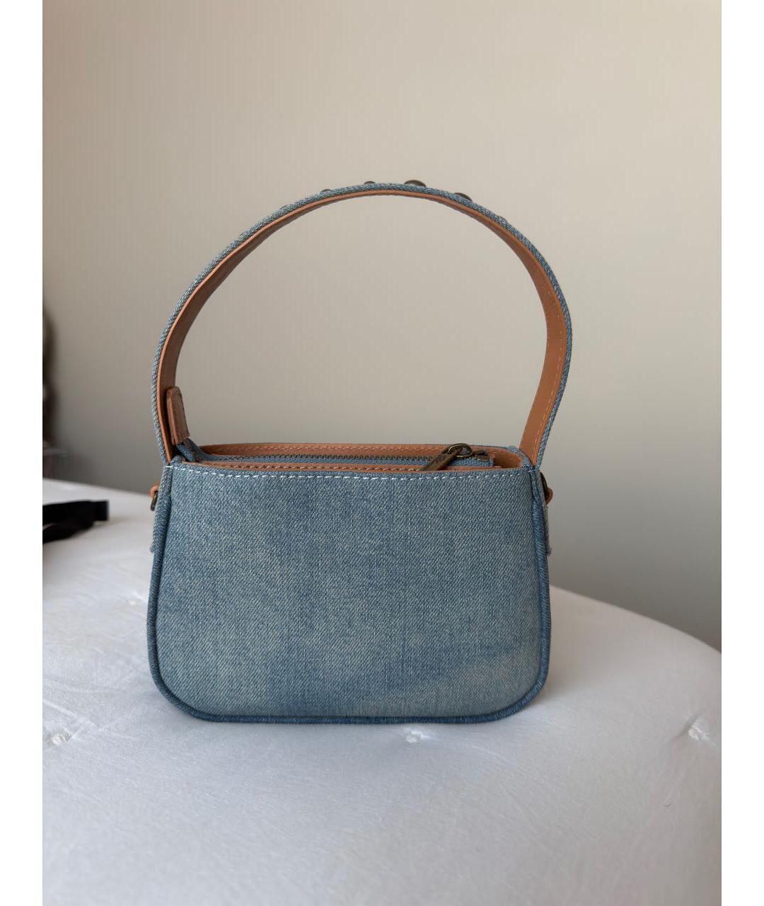 BLUMARINE Синяя деним сумка с короткими ручками, фото 4