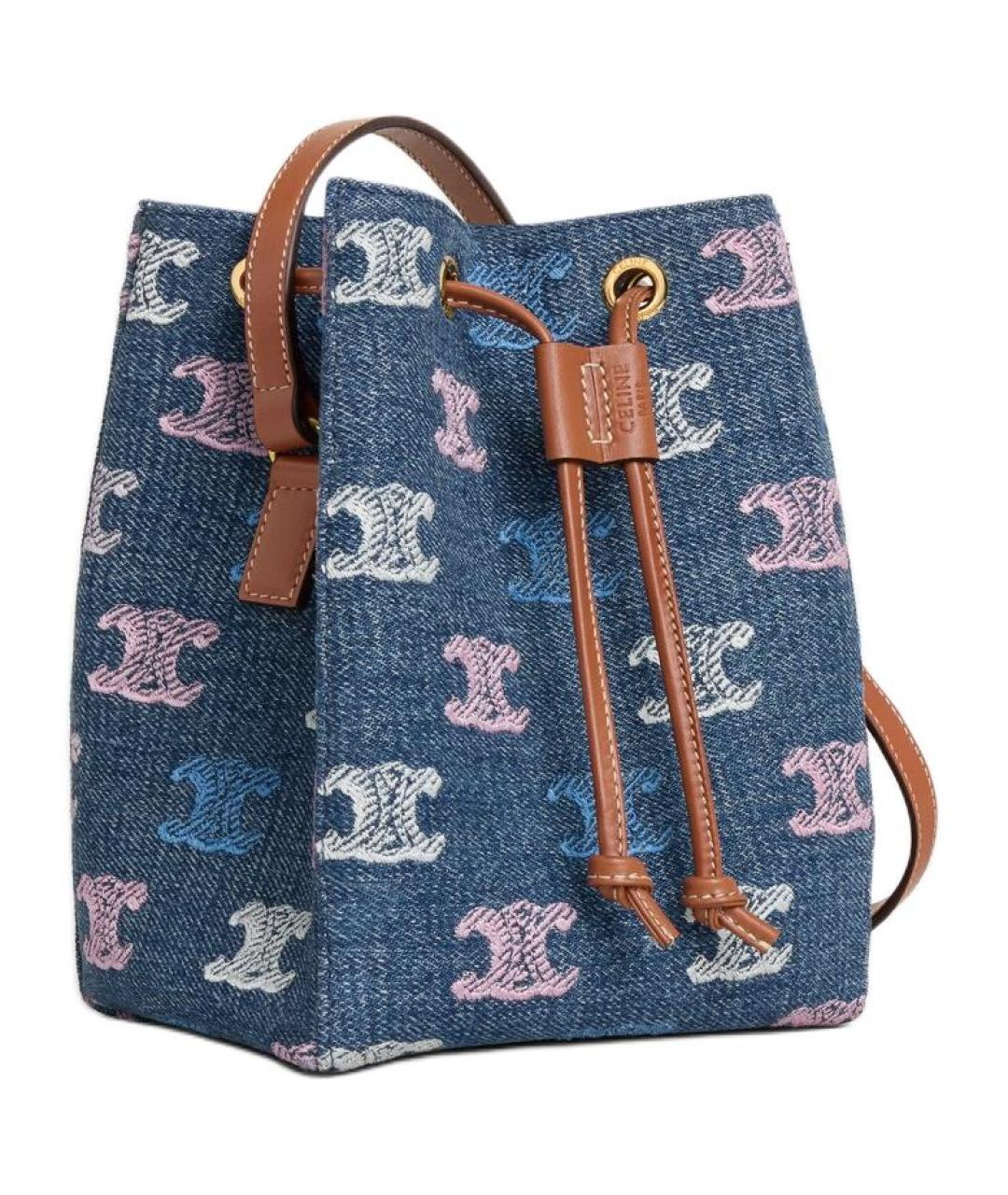 CELINE Синяя тканевая сумка через плечо, фото 3