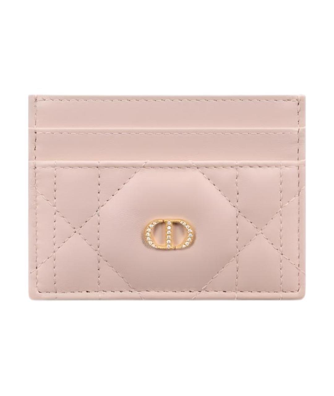 CHRISTIAN DIOR Розовый кожаный кардхолдер, фото 1
