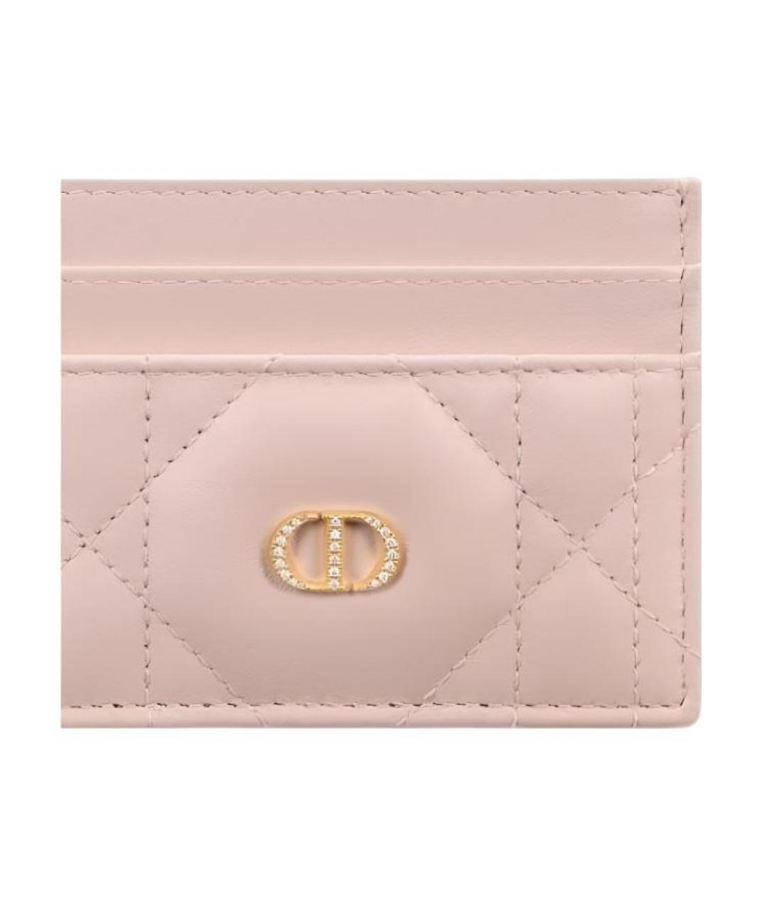 CHRISTIAN DIOR Розовый кожаный кардхолдер, фото 3