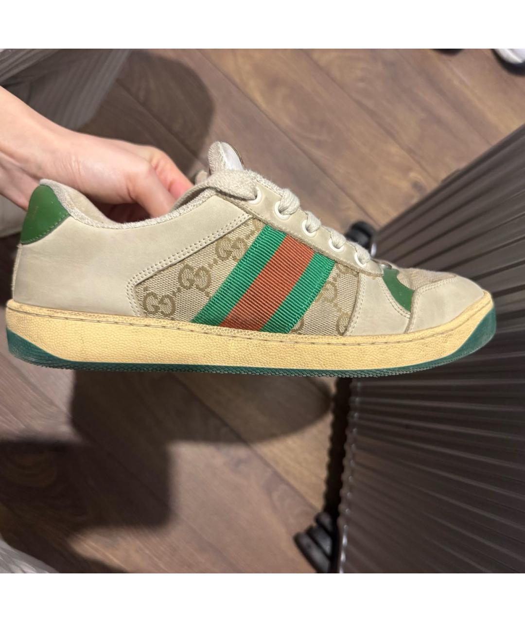 GUCCI Бежевые замшевые кеды, фото 7