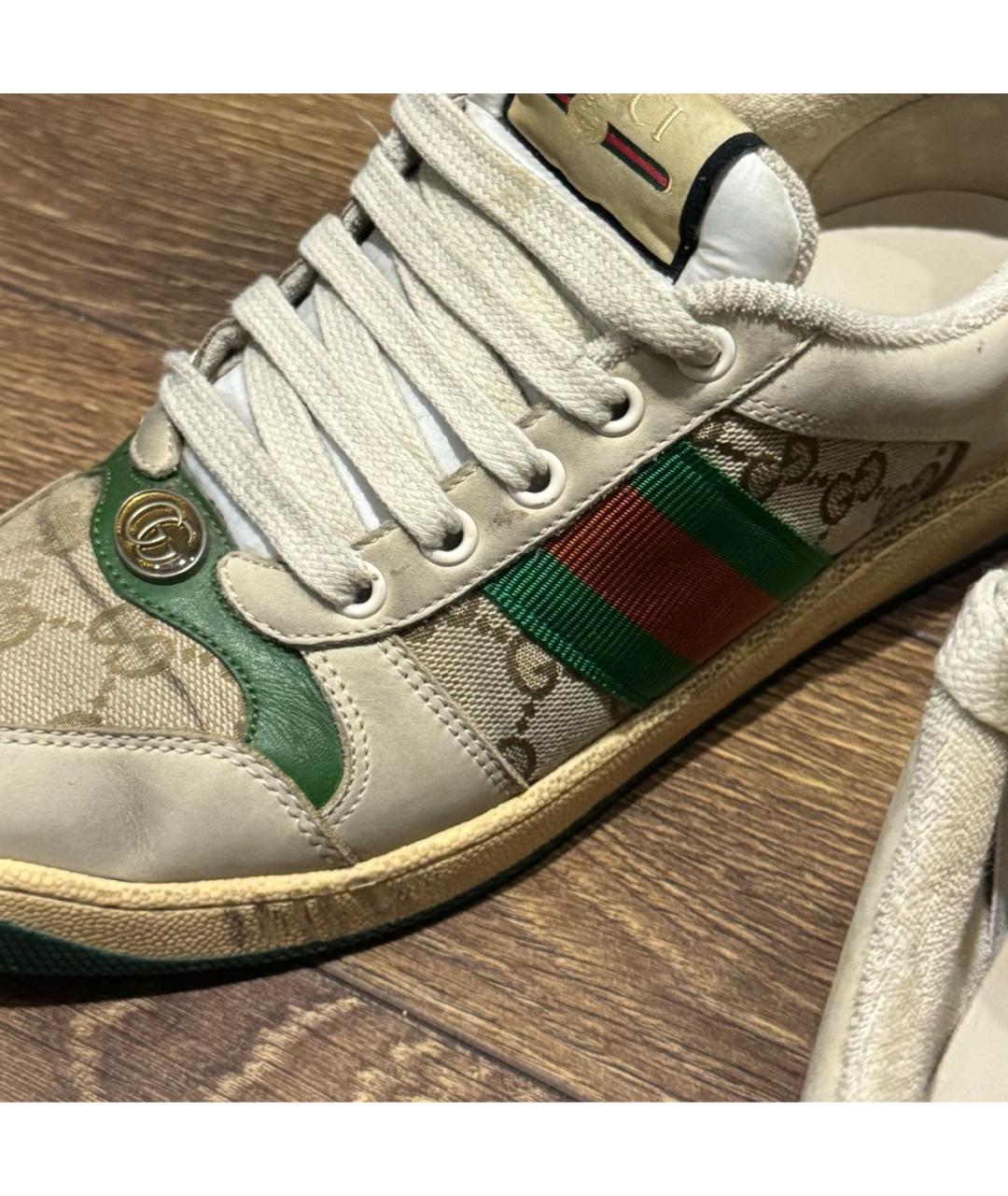 GUCCI Бежевые замшевые кеды, фото 3