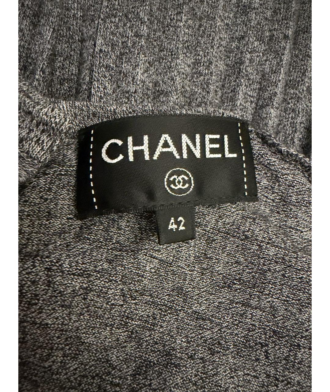 CHANEL Серое хлопковое повседневное платье, фото 4