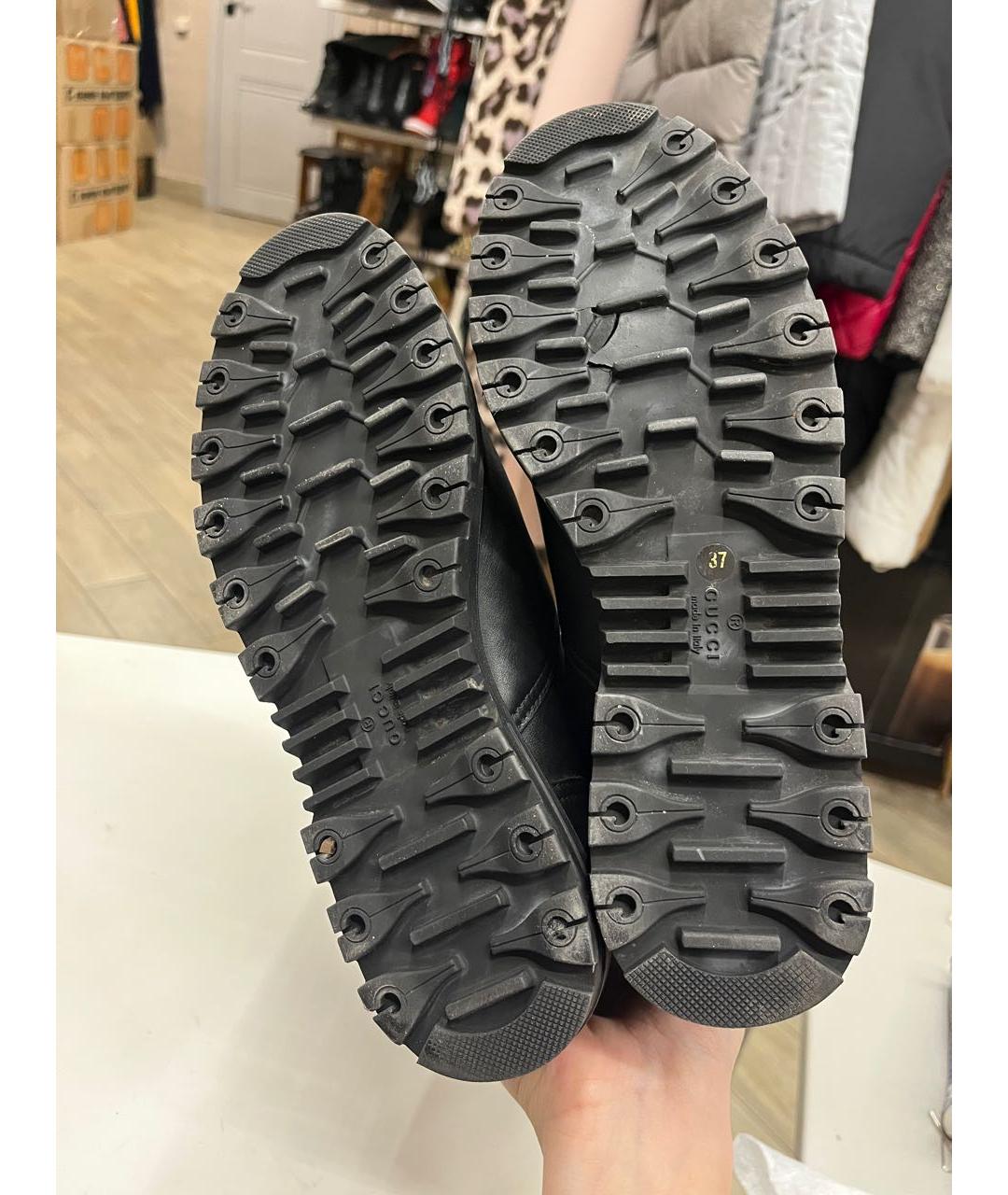 GUCCI Черные кожаные сапоги, фото 2