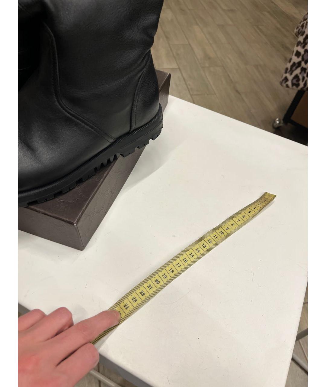 GUCCI Черные кожаные сапоги, фото 6