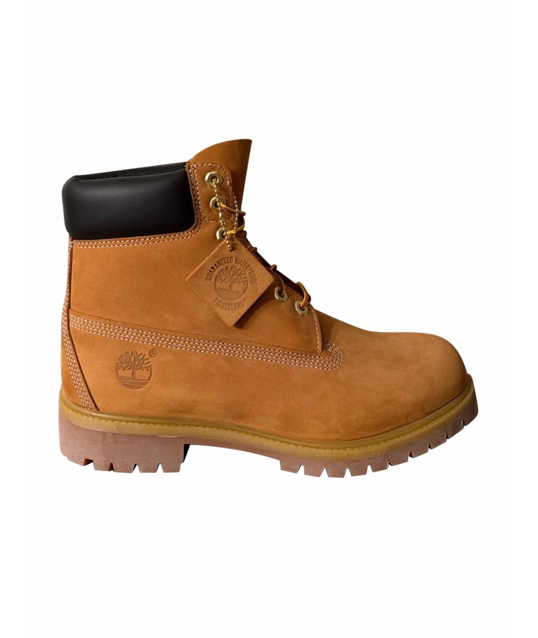 TIMBERLAND Желтые нубуковые высокие ботинки, фото 1