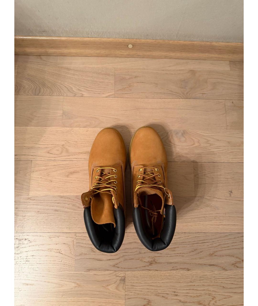 TIMBERLAND Желтые нубуковые высокие ботинки, фото 3