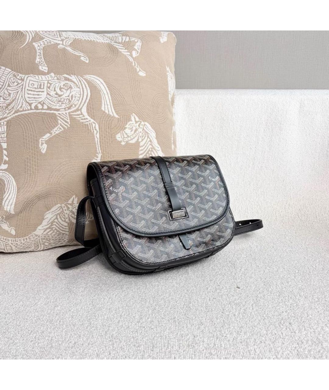 GOYARD Черная кожаная сумка через плечо, фото 5