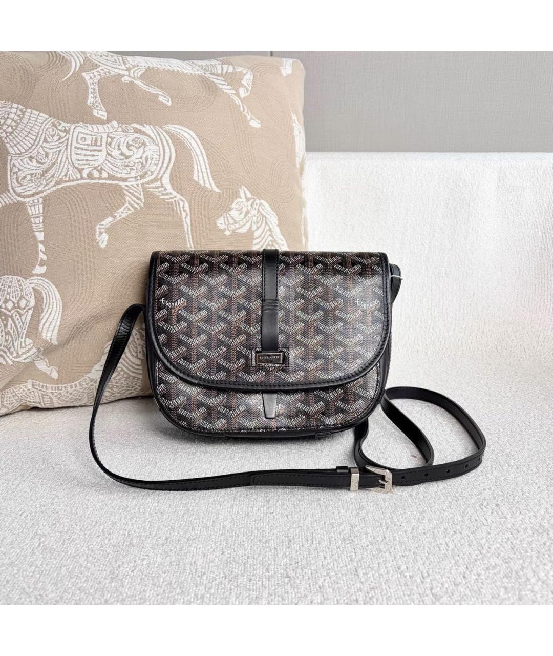 GOYARD Черная кожаная сумка через плечо, фото 7